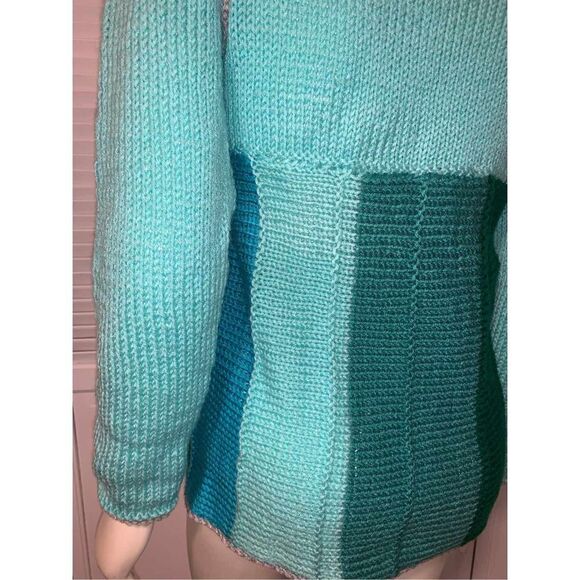 Vintage Colorful Hand Knit Sweater Size Medium - Picture 6 of 13
